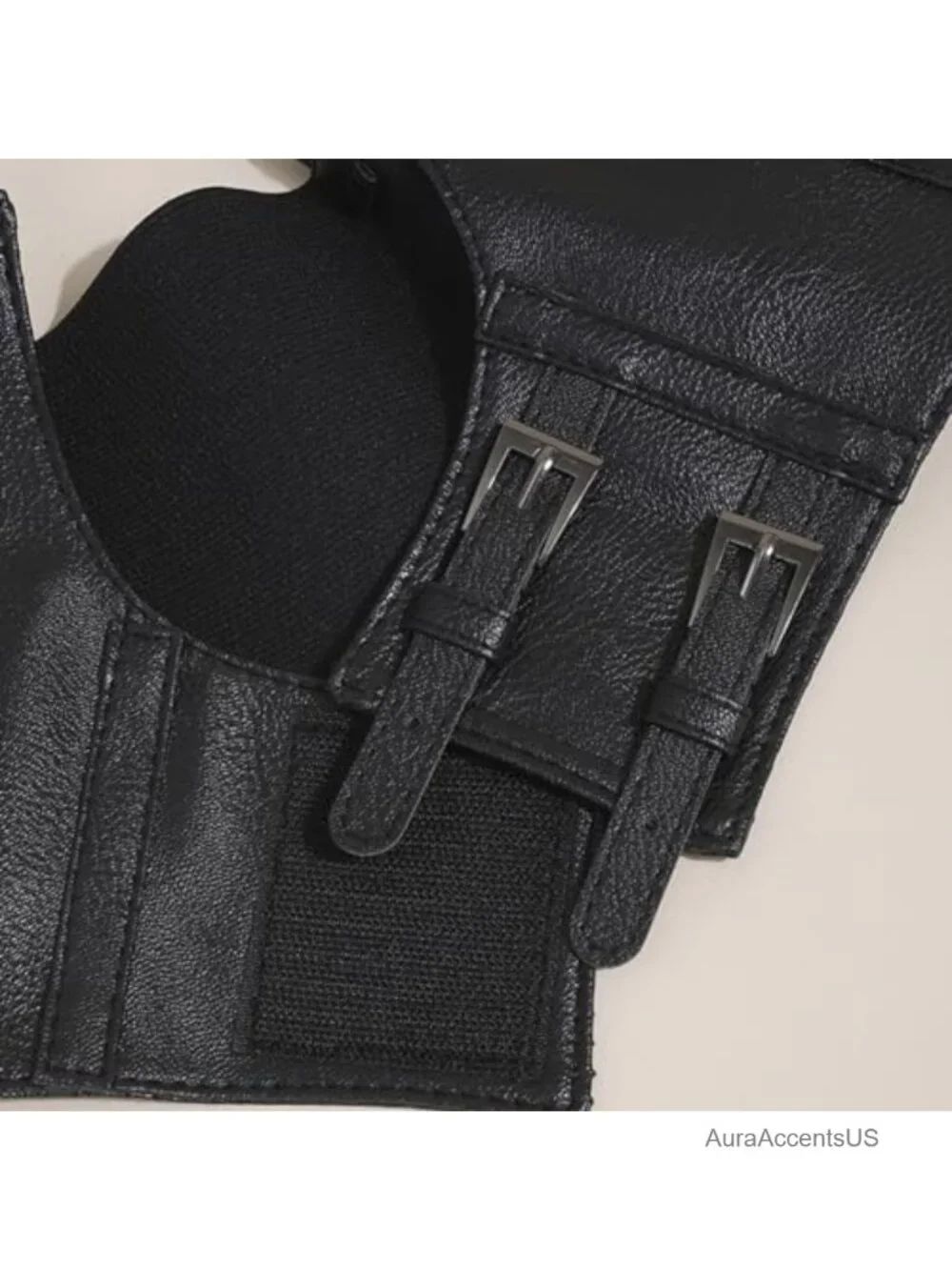Faux Leather Wide Elastic Underbust Corset Belt Steampunk Waist Cincher